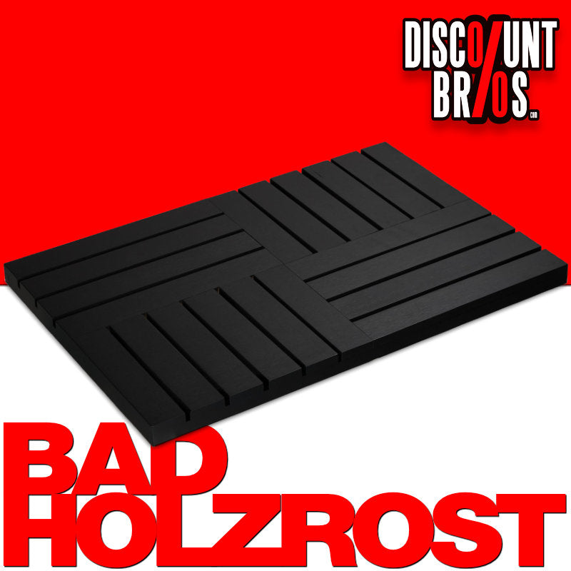 Bambus Holzrost BADVORLEGER Badteppich Badematte SCHWARZ 61×40cm