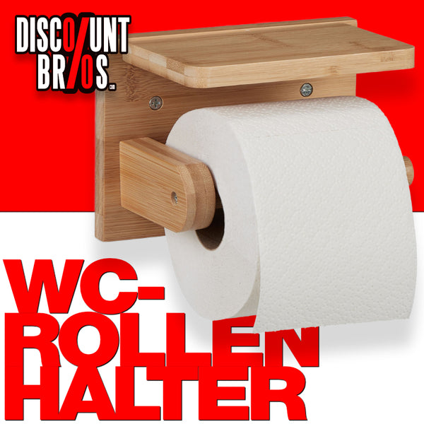 toilettenpapier aufbewahrung bambus Toilettenpapierhalter WC-PAPIER-HALTER mit Ablage aus Bambus-Holz RECH