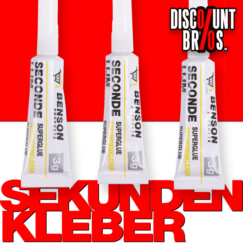 BENSON TOOLS Universal SEKUNDEN-KLEBER im 3er Pack (3x3g)
