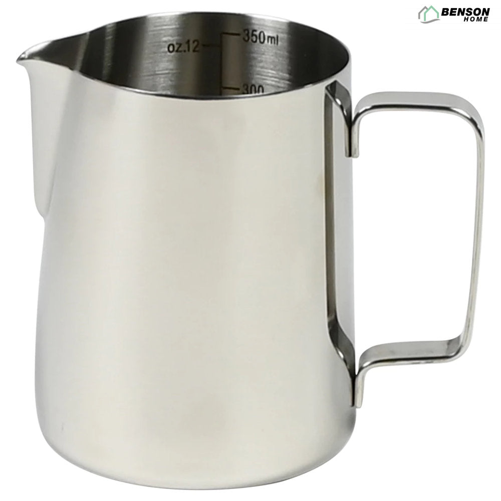 Barista Milchkännchen KRUG aus Edelstahl mit Messskala 350ml