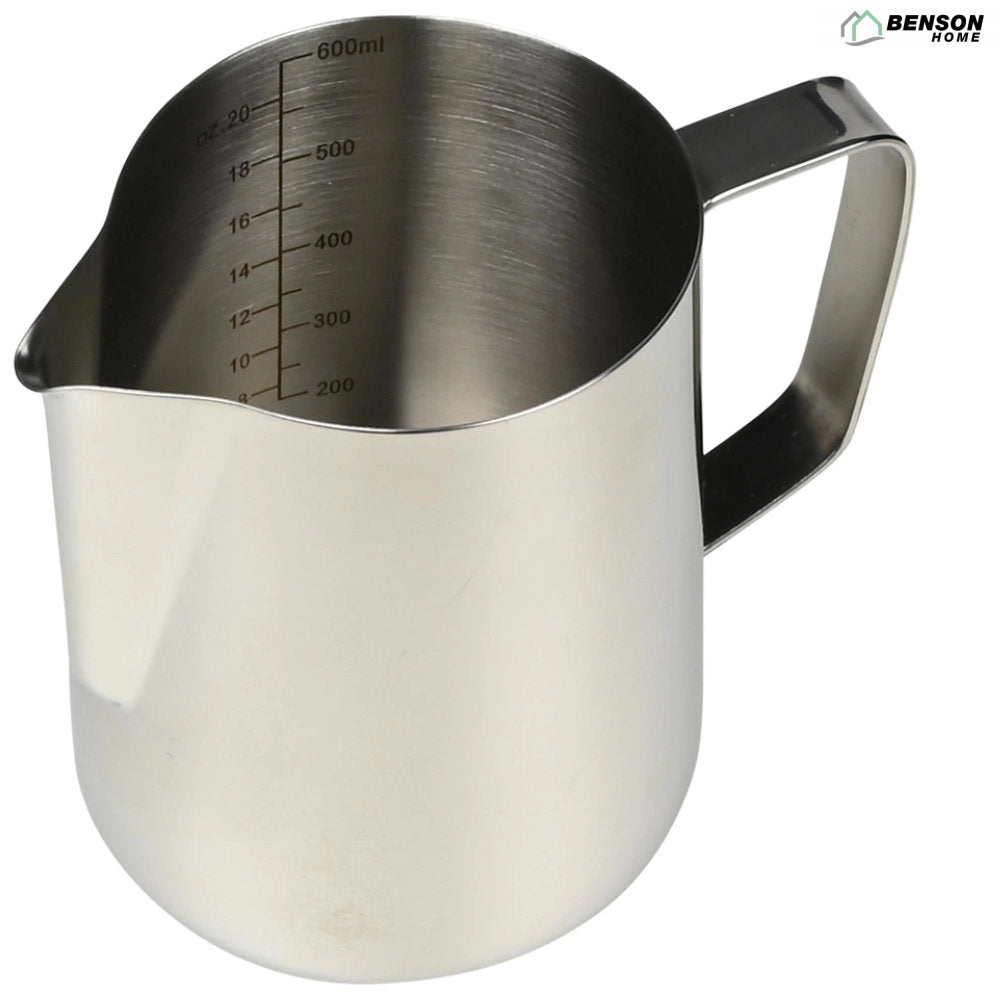 Barista Milchkännchen KRUG aus Edelstahl mit Messskala 600ml