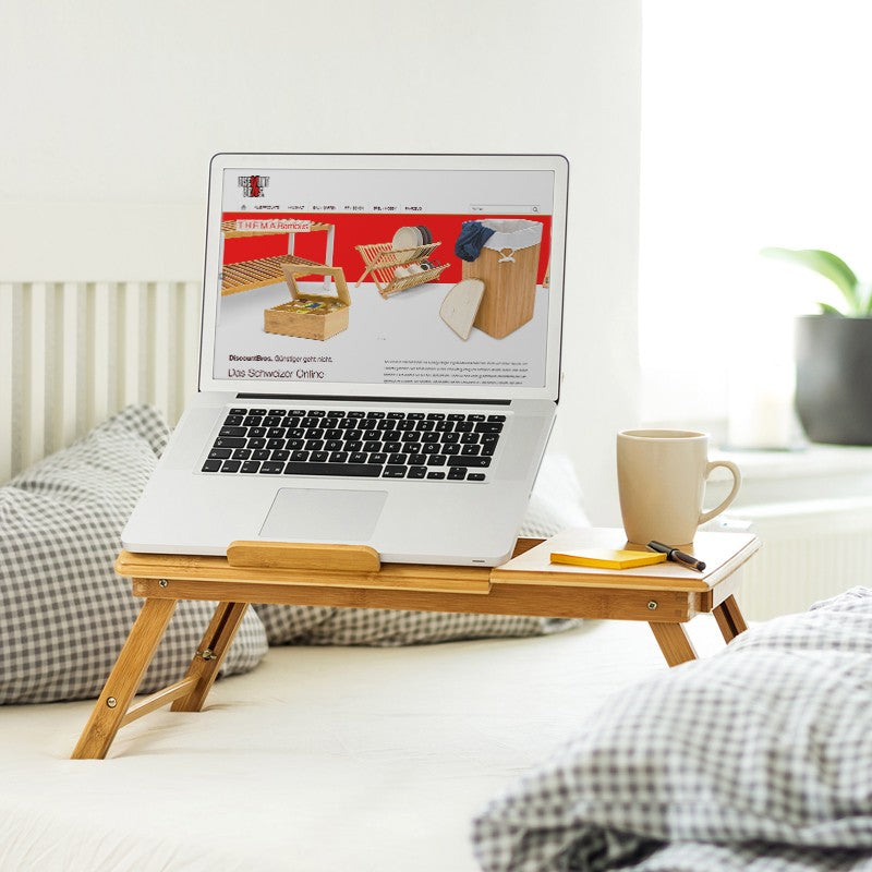 Bambus Laptoptisch Betttablett aus Bambus mit Schublade
