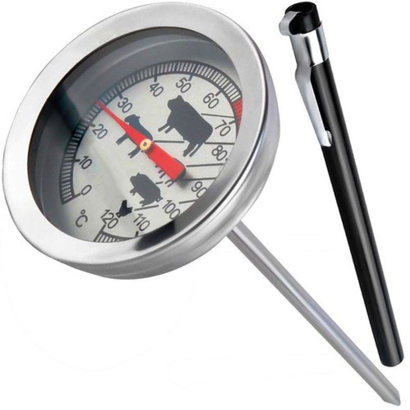 Edelstahl BRATEN-THERMOMETER Backofen- Grill- Fleisch- Thermometer