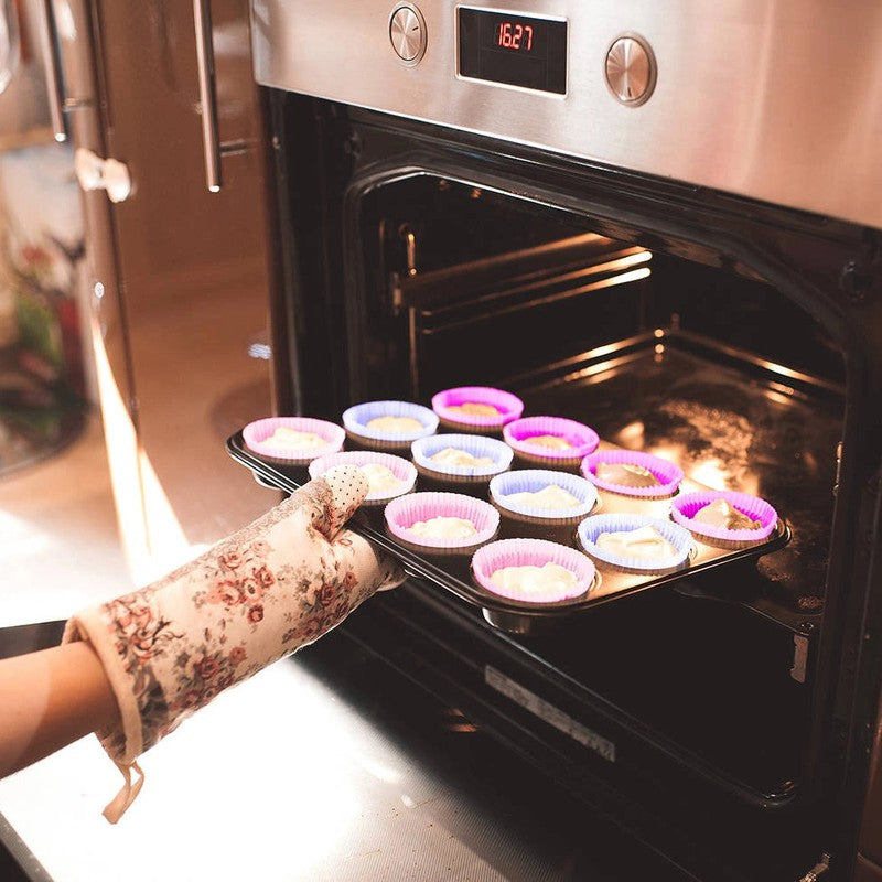 Cupcake Muffin Backform Antihaftbeschichtet mit 12 Silikonförmchen