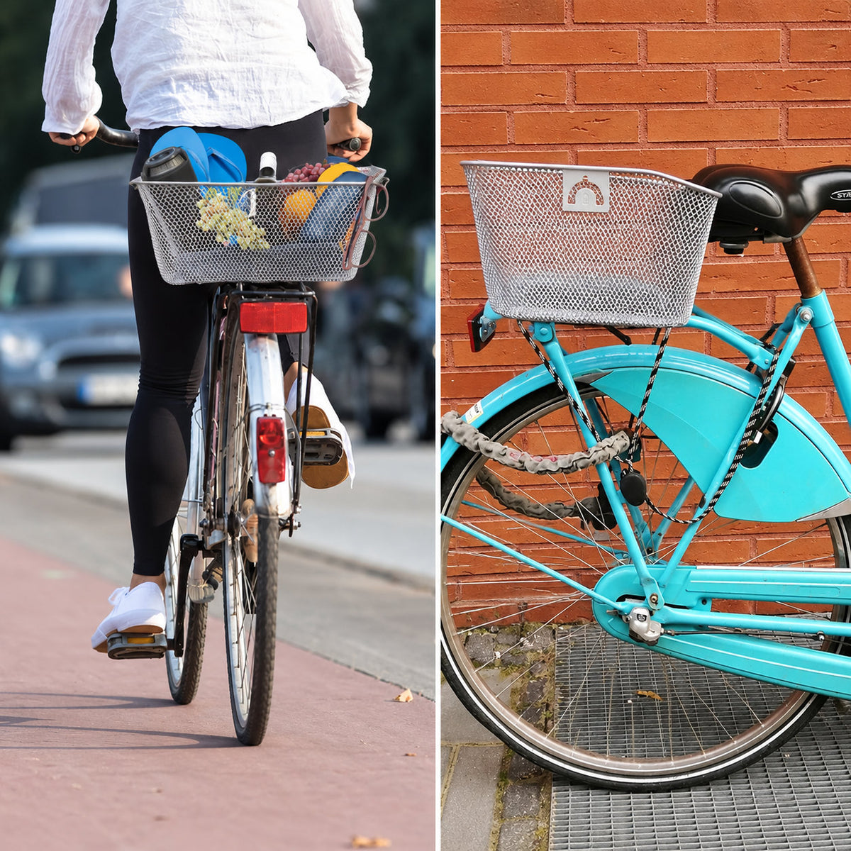 Filmer 46.334 Velokorb Fahrradkorb De Luxe hinten, silber