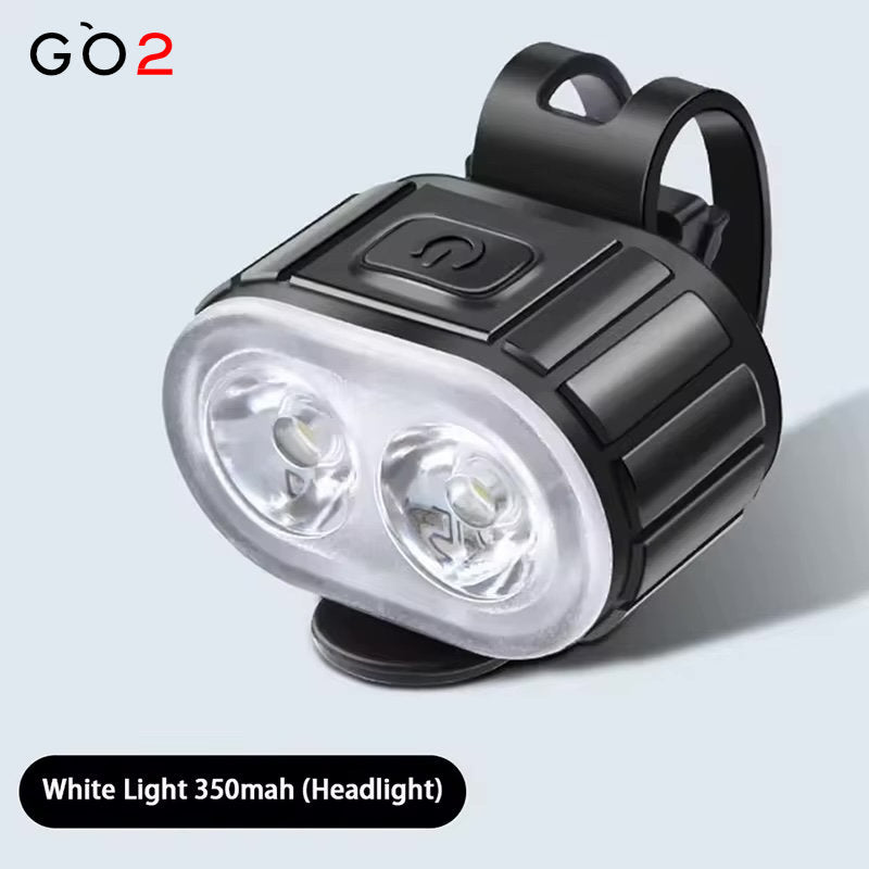GO2 USB VELOLICHT Set vorne und hinten wiederaufladbare Fahrrad Front- + Rückleuchte 200/50 Lumen