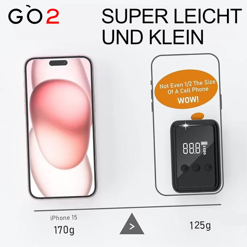 GO2 elektrische Mini Velopumpe 150 PSI USB C mit LCD