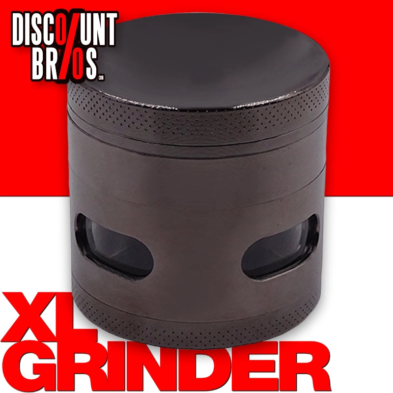 Gewürzmühle XL Grinder Anthrazit oder Altsilber 4-teilig aus Metall Ø53 mm
