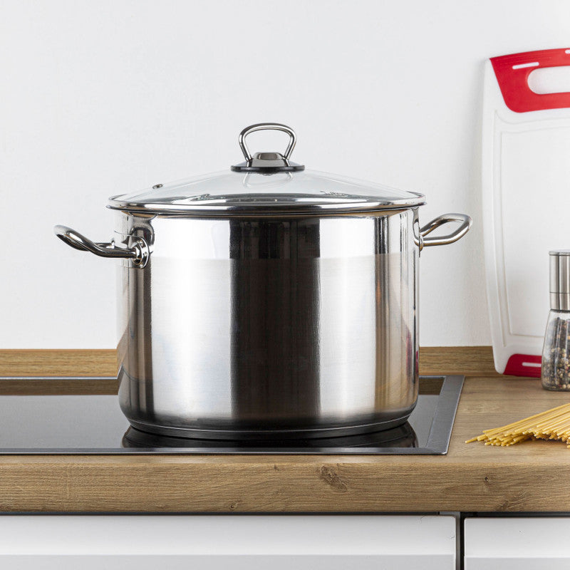 Edelstahl Universaltopf PFANNE mit Glasdeckel Ø26cm 10ltr