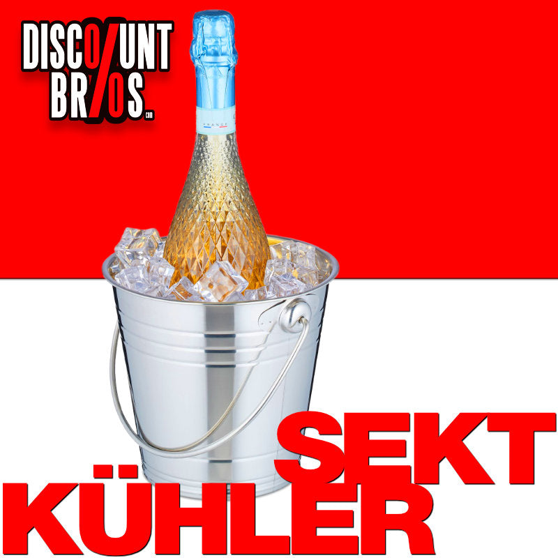Flaschenkühler SEKTKÜHLER Eiskübel Edelstahl mit Henkel
