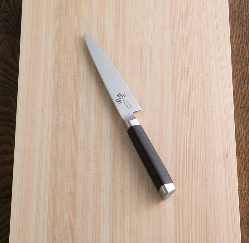 KAI SEKISOROKU Allzweckmesser Petty Messer mit Damaststahl-Klinge (150 mm) und Holzgriff SCHWARZBRAUN