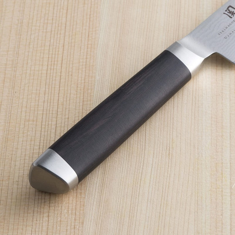 KAI SEKISOROKU Allzweckmesser Petty Messer mit Damaststahl-Klinge (150 mm) und Holzgriff SCHWARZBRAUN