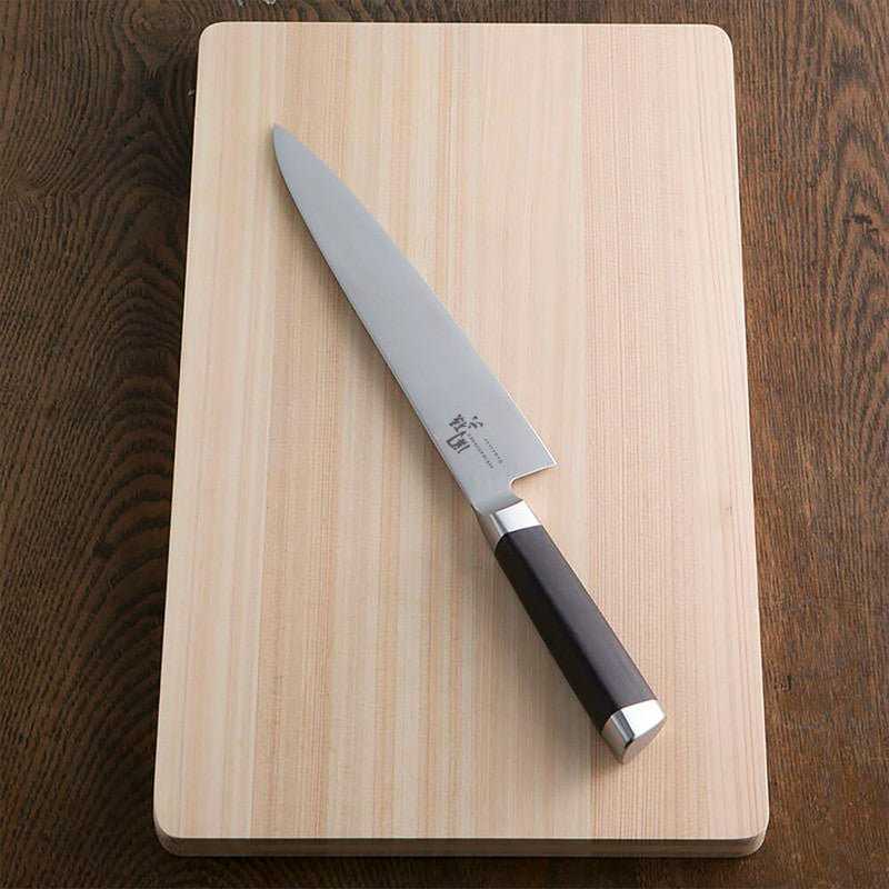 KAI SEKISOROKU Santoku Gyuto Messer Fleischmesser mit Damaststahl-Klinge (210 mm) und Holzgriff SCHWARZBRAUN