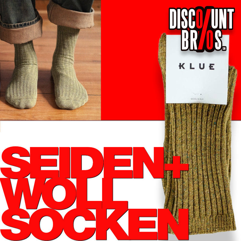 KLUE Seiden- und Wollsocken DUST STAR in Khaki