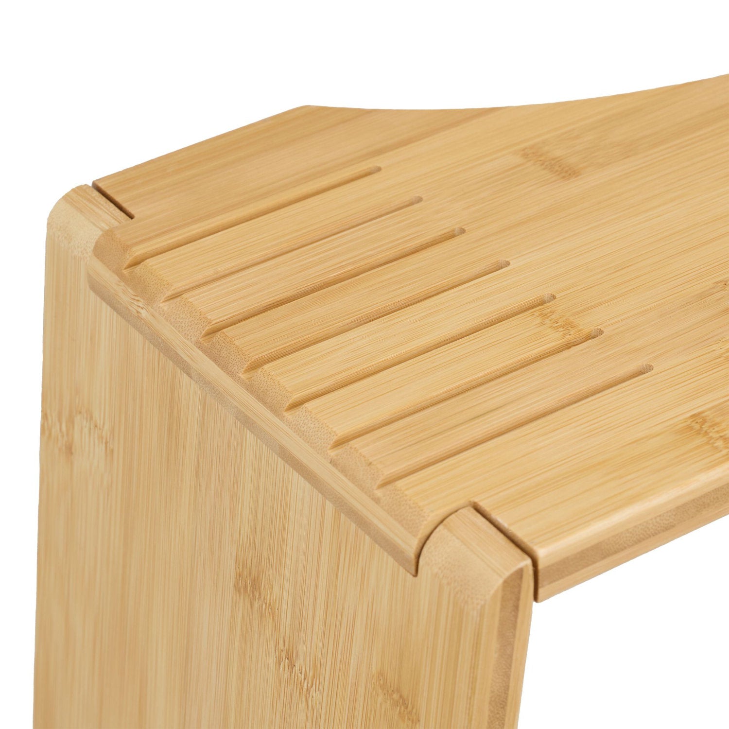 Badhocker mit Ablage aus Bambus Holz 40×25cm