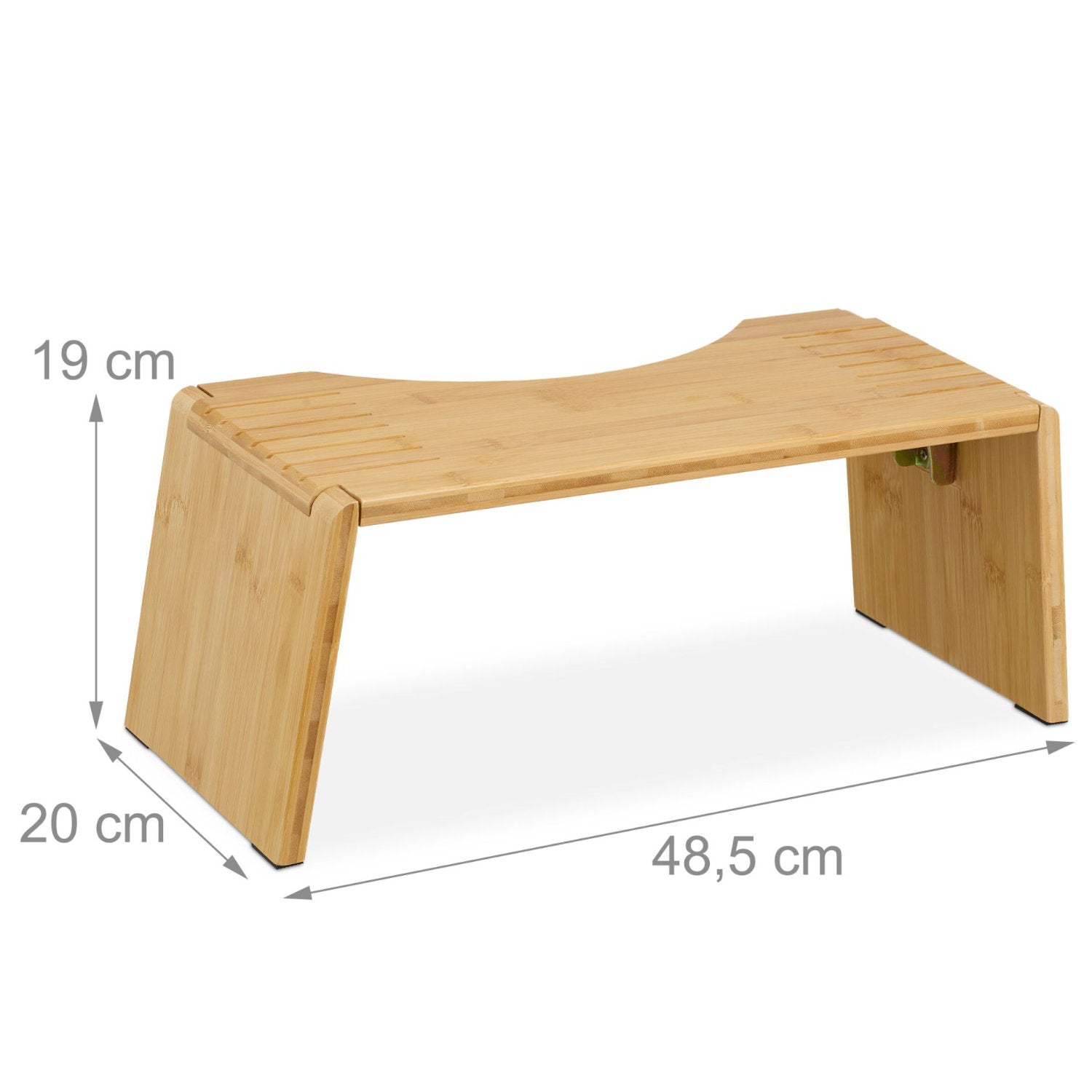 Badhocker mit Ablage aus Bambus Holz 40×25cm