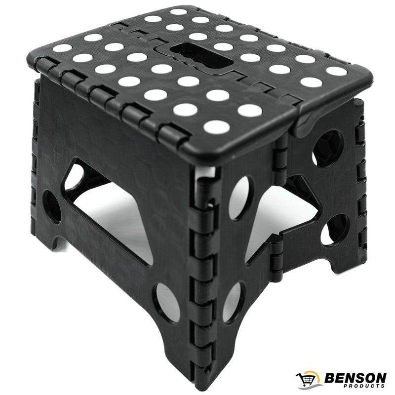 Klappbarer Hocker MINI KLAPPTRITT Klapphocker SCHWARZ -80kg