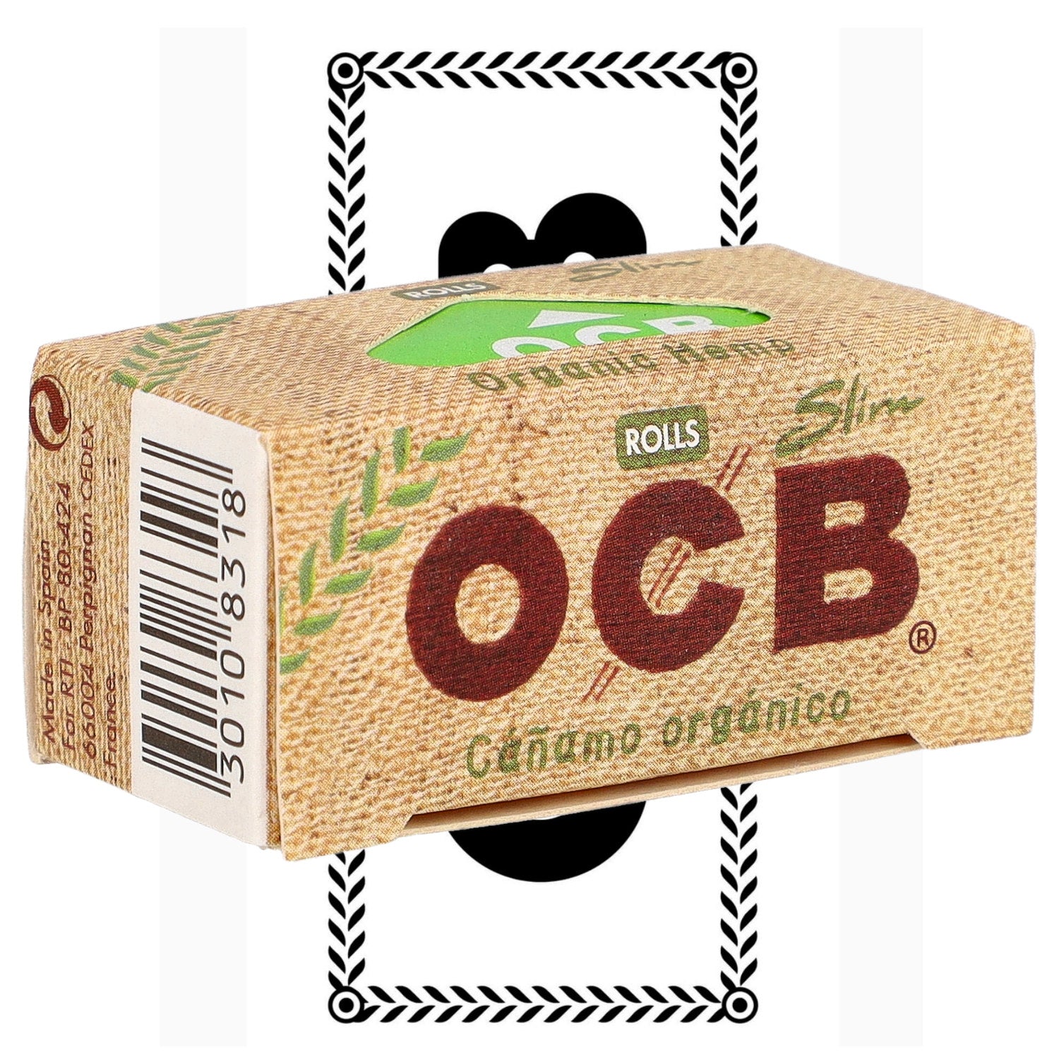 24er Verkaufsdisplay OCB Organic Hemp Slim Rolls 4 m ungebleichtes Hanfpapier
