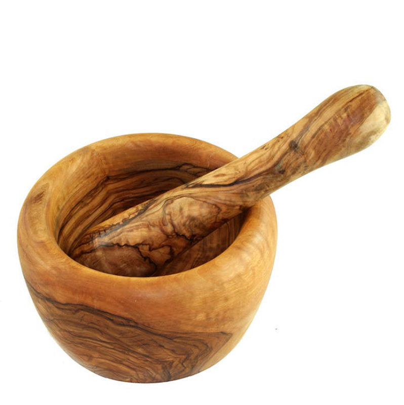 olivenholz-erleben | Mörser mit Stössel aus Olivenholz ca. 14 cm