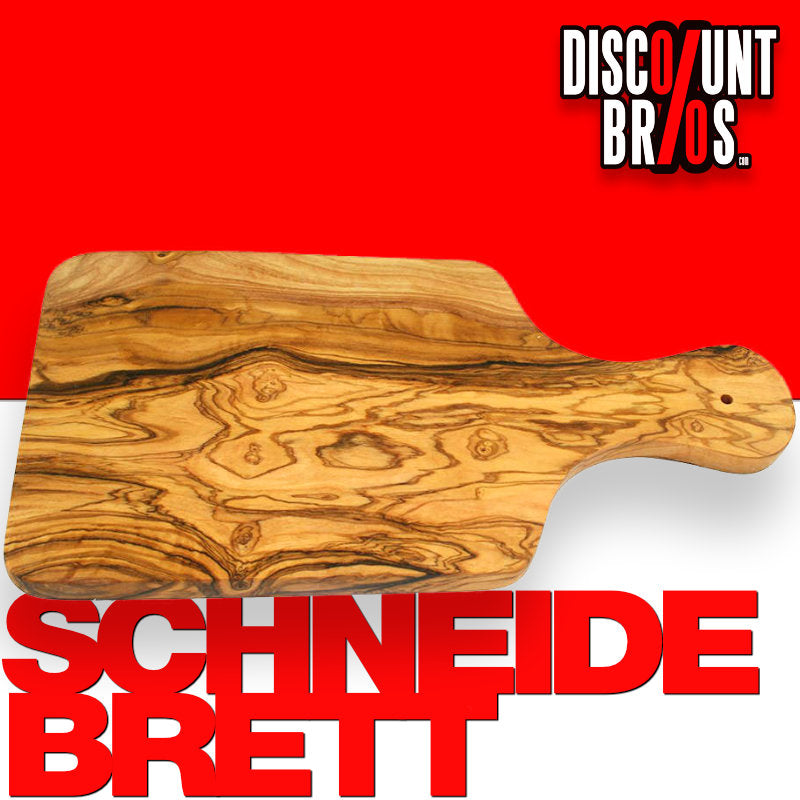 olivenholz-erleben | Schneidebrett Frühstücksbrett 30 cm mit Griff | gefertigt in Deutschland