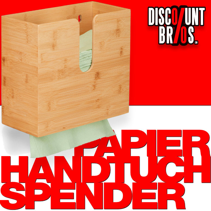 Papier­handtuchspender aus Bambus Holz zur Wandmontage