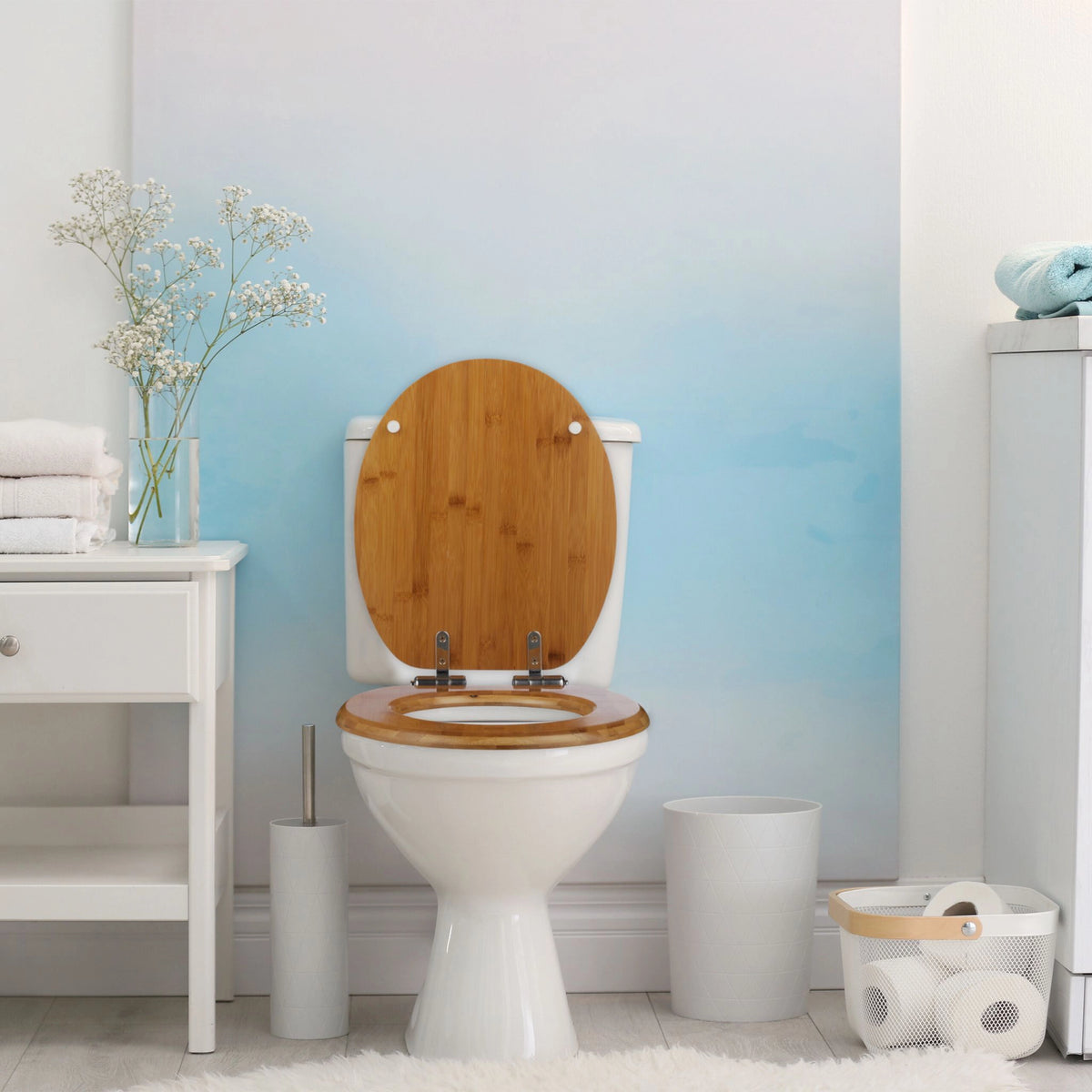Relaxdays WC-Sitz Bambus mit Absenkautomatik und Schnellverschluss