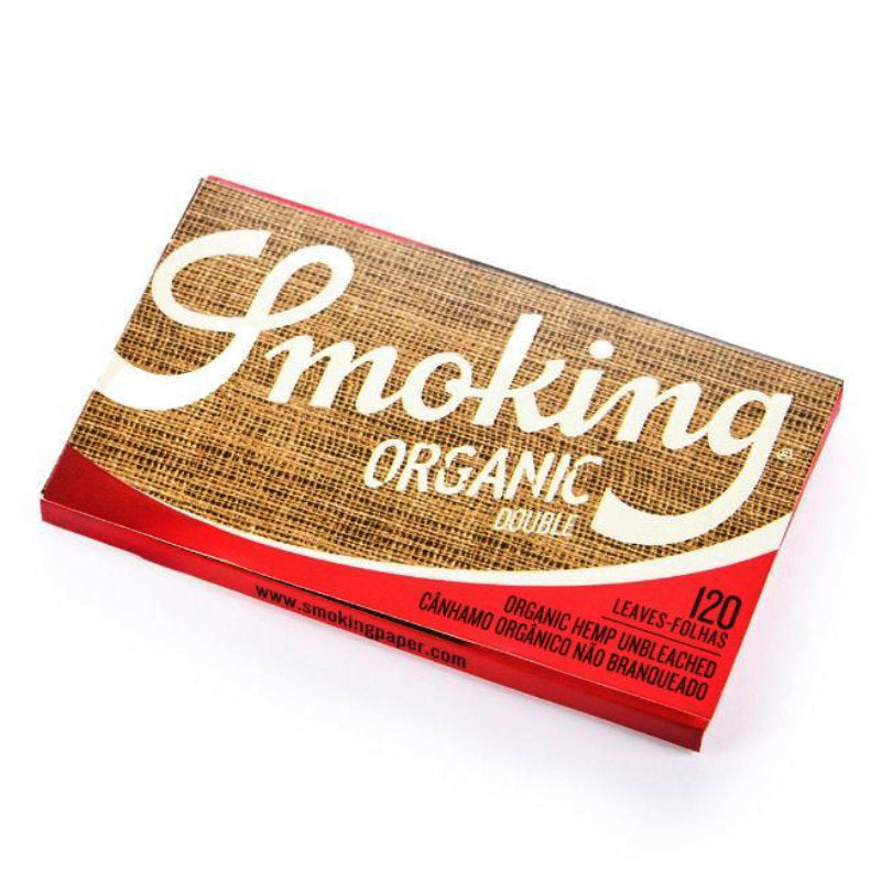 SMOKING ORGANIC Double Window Papers UNGEBLEICHT Zigarettenpapier 120 Blatt 69×37mm