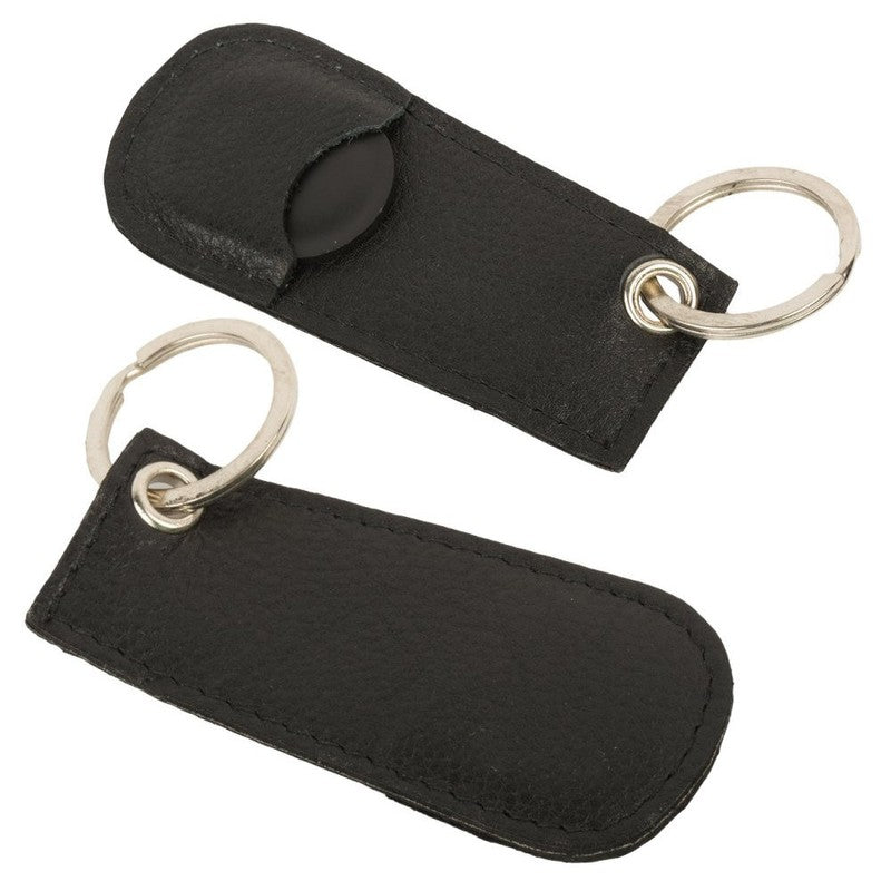 Schlüsselanhänger aus Leder mit Einkaufschip