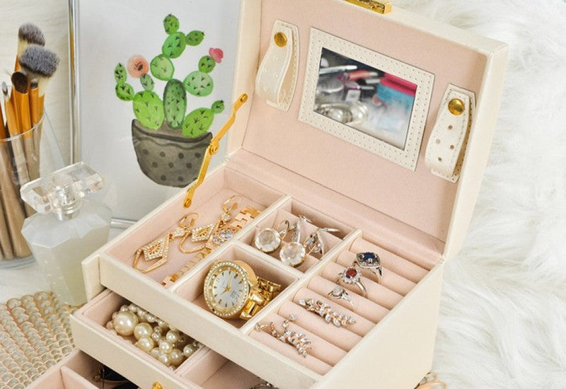 Schmuckkästchen SCHMUCK-KOFFER Abschliessbar BEIGE