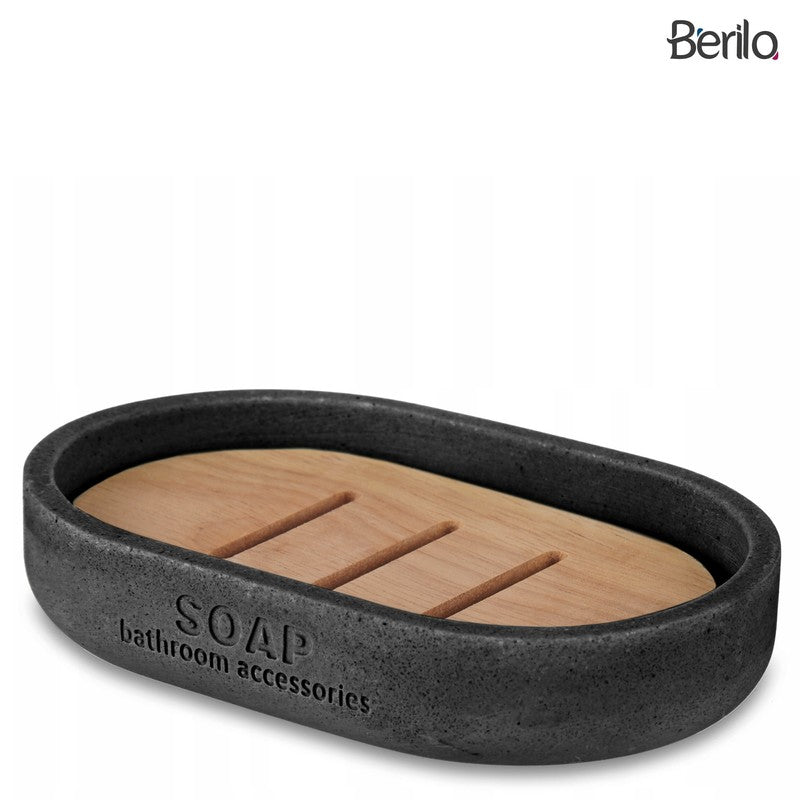 Seifenablage SEIFENSCHALE mit Bambuseinlage und Bambusharz MINT oder SCHWARZ