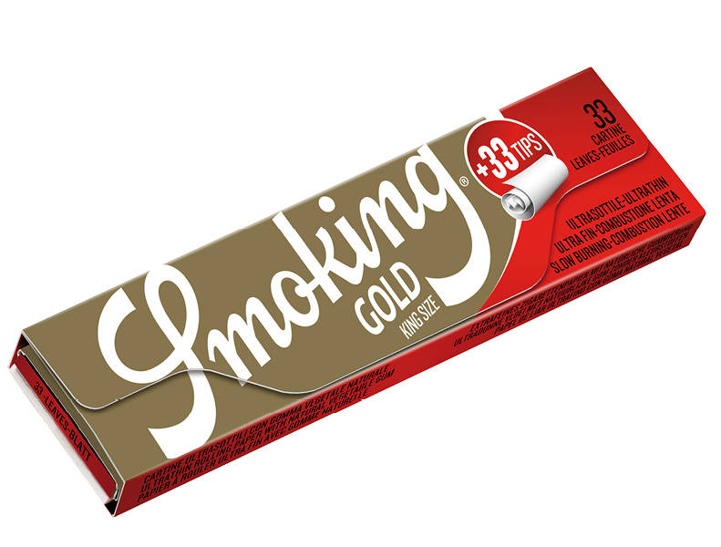 SMOKING GOLD King Size Papers + Tips 33 Blatt Zigarettenpapier mit Filter