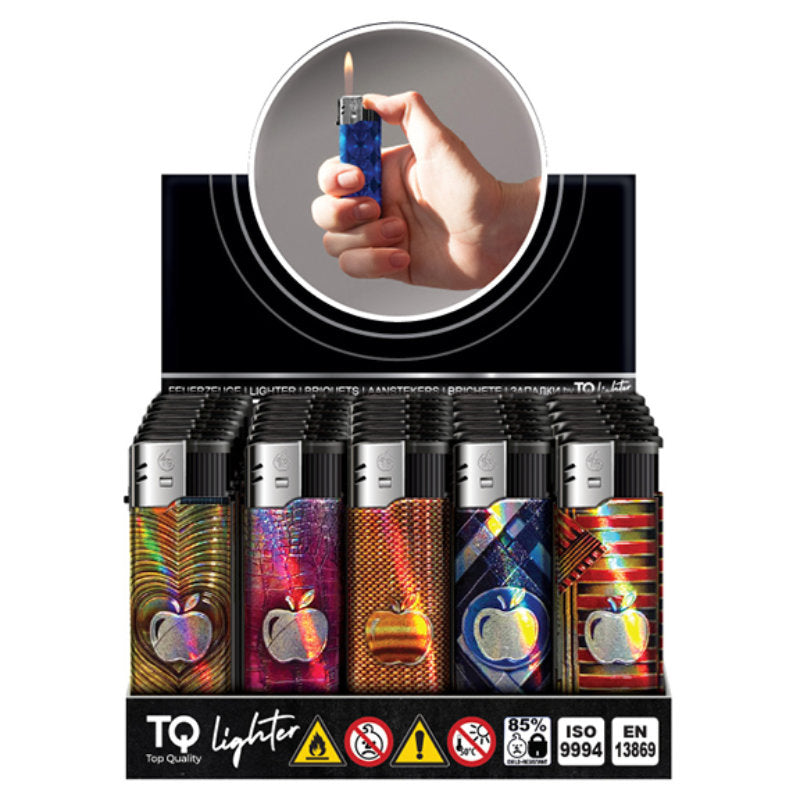 50 Stk. TQ Elektronik FEUERZEUG "PRECIOUS APPLE" mit metallischem Glanz