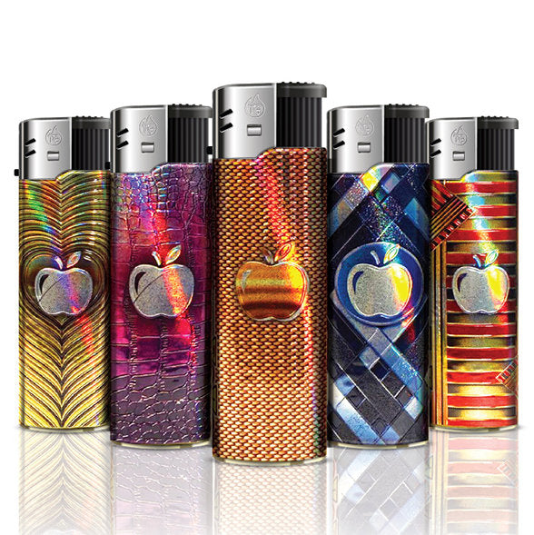 50 Stk. TQ Elektronik FEUERZEUG "PRECIOUS APPLE" mit metallischem Glanz