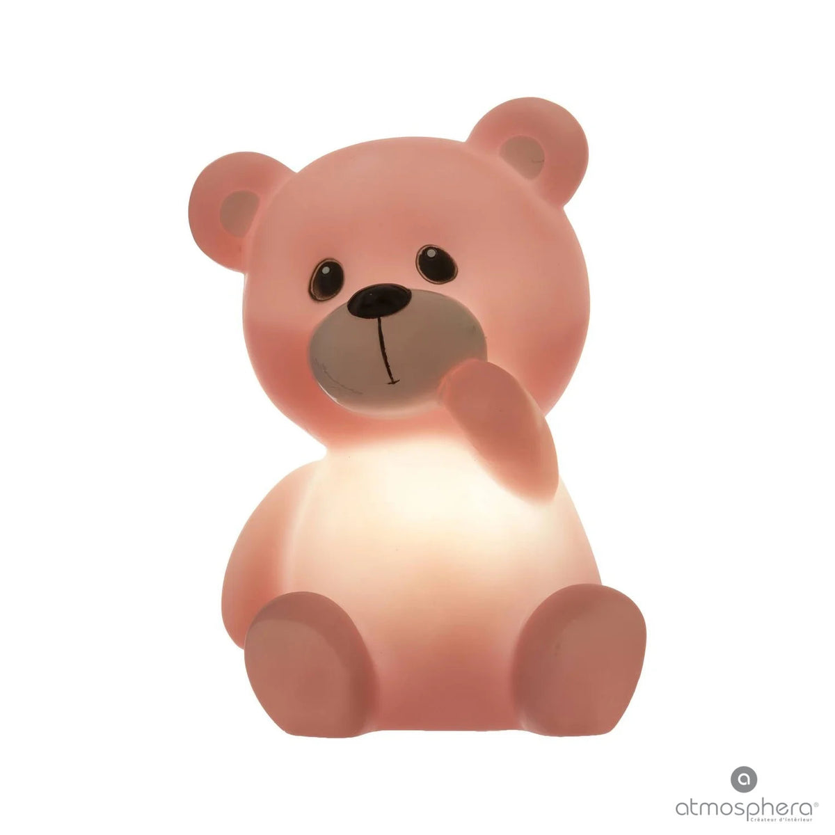 Rosa Teddybär-Nachtlicht mit beleuchtetem Bauch