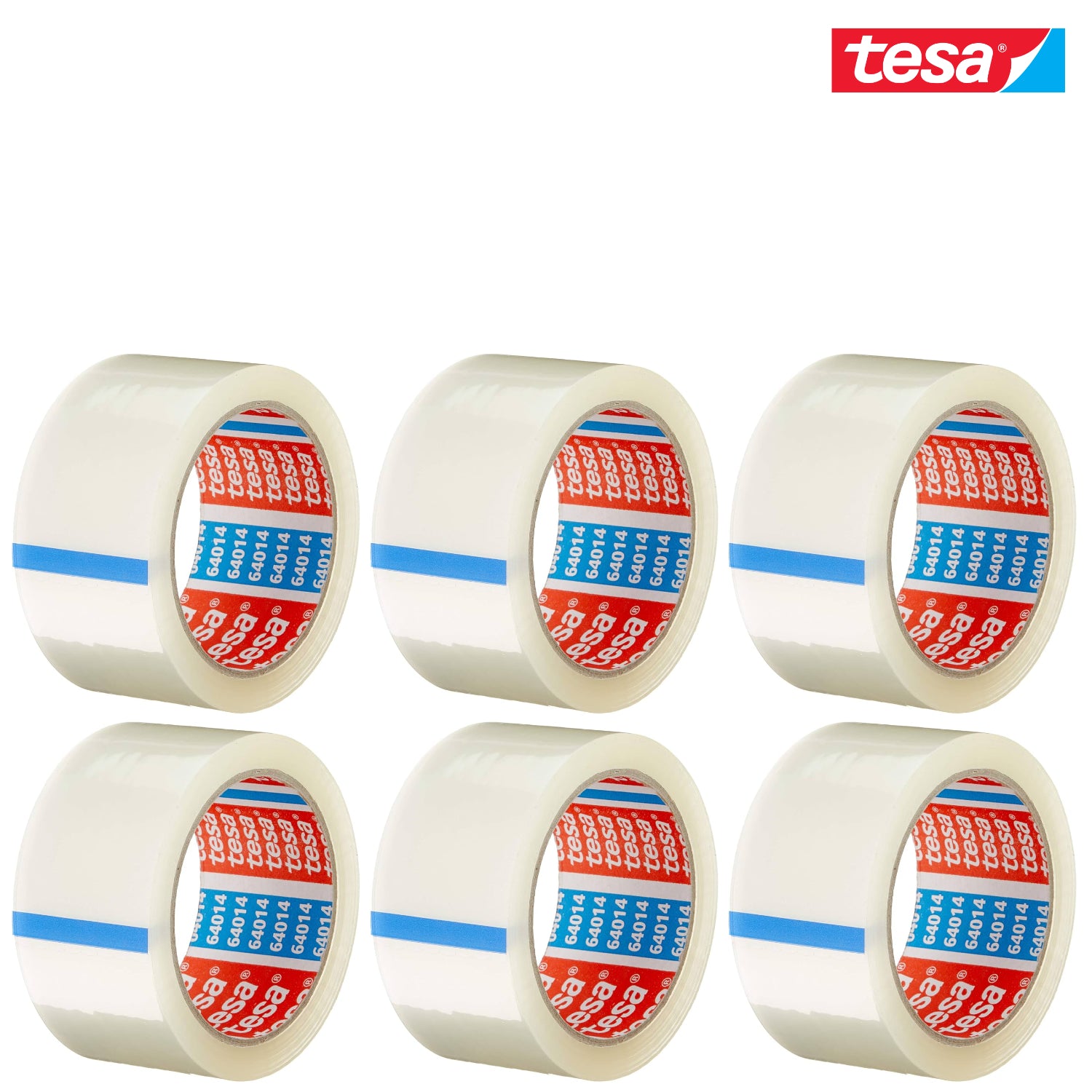 6er Set TESA tesapack 64014 Packband transparent 66 m × 50 mm