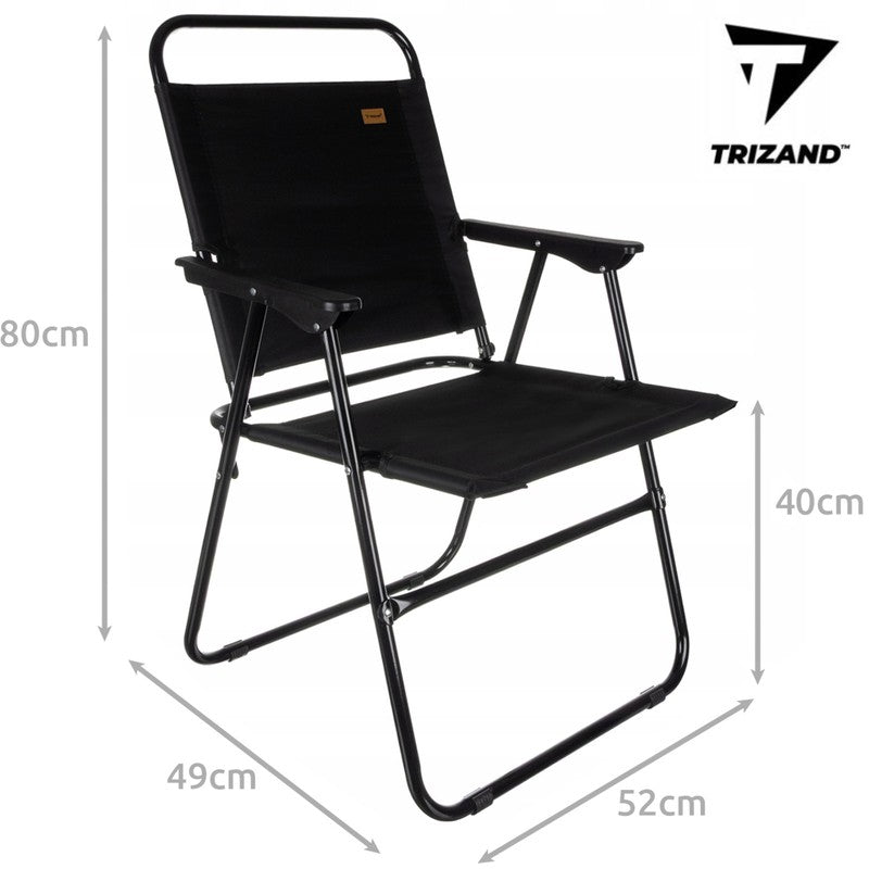 Trizand Angelstuhl klappbar CAMPINGSTUHL mit 150kg Tragkraft SCHWARZ