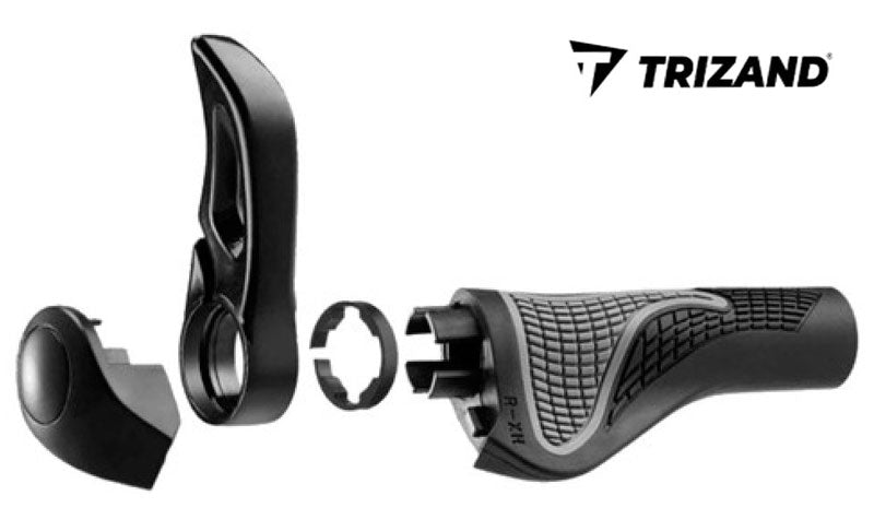 Velo Fahrrad Lenkergriffe mit Hörner Schwarz von Trizand