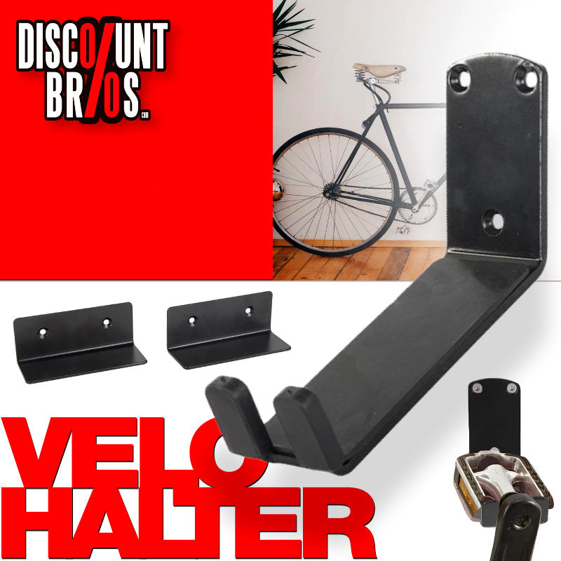 Wand-Fahrradhalterung VELOSTÄNDER Fahrrad WANDHALTERUNG Fahrradständer Veloaufhängung für Pedale + 2× Wandschutz SCHWARZ