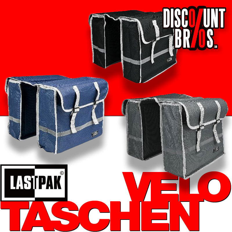Velo- Fahrrad- DOPPEL- GEPÄCKTASCHEN Fahrradtasche für Gepäckträger 2×12l