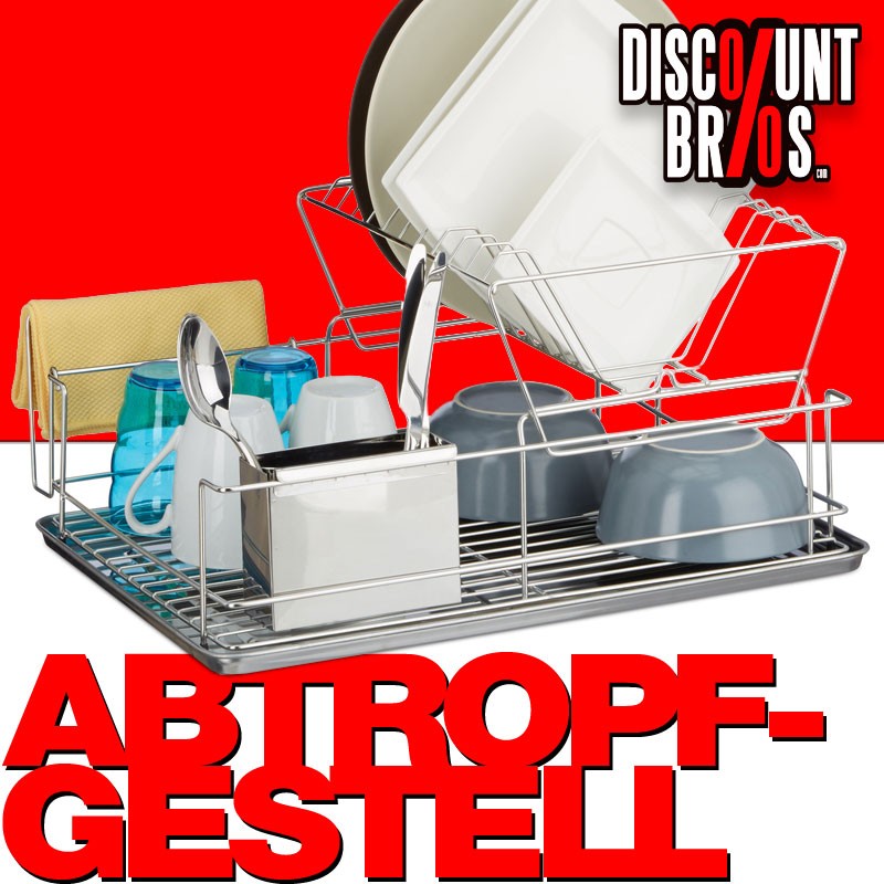 Abtropfgestell GESCHIRR-ABTROPFGITTER mit Besteckhalter 48×32cm