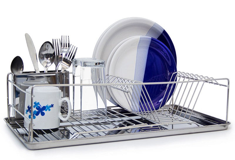 Abtropfkorb GESCHIRR-ABTROPFGITTER Abtropfgestell mit Besteckhalter 48×33cm