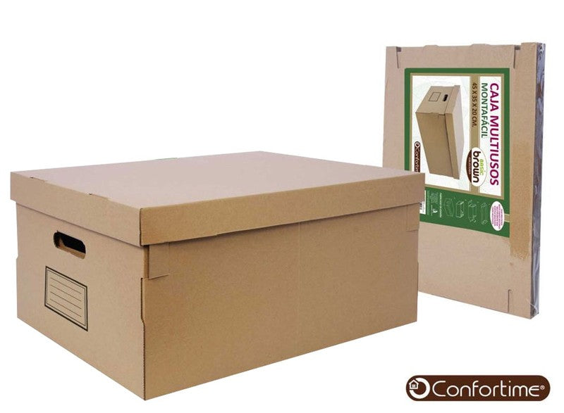 6 Stk Mehrzweckboxen ARCHIV-BOX A3+ Archivschachtel mit Deckel Karton braun 45×35×20