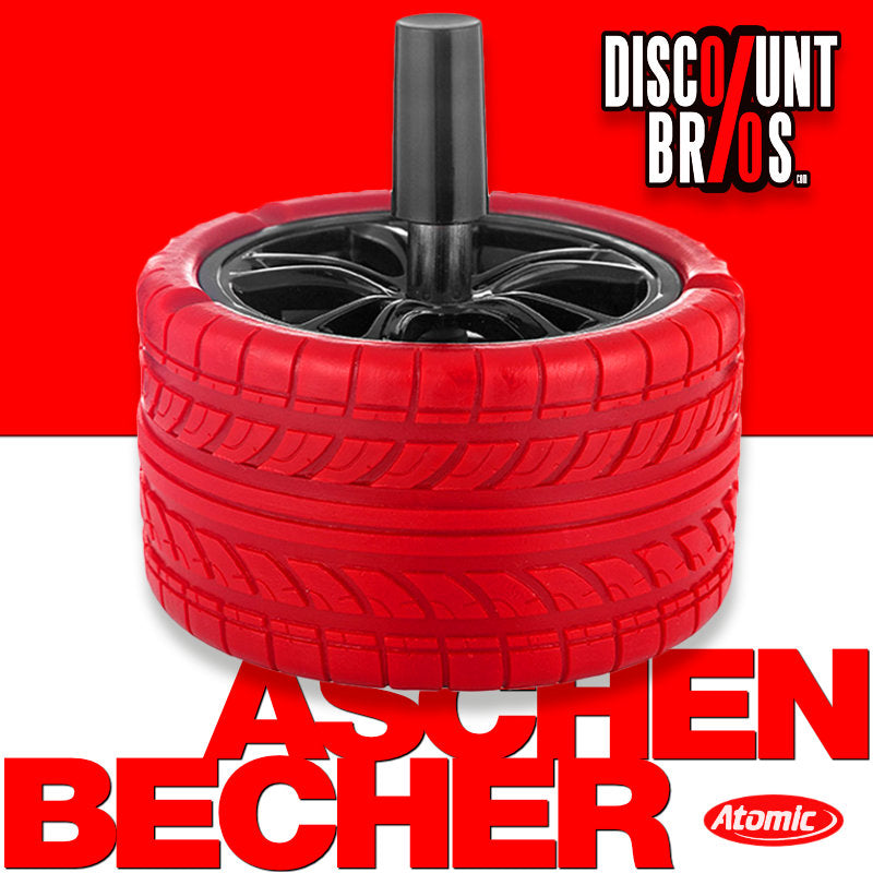 Drehaschenbecher DREH-ASCHENBECHER Aschenbecher REIFEN SCHWARZ, BLAU oder ROT Ø10cm
