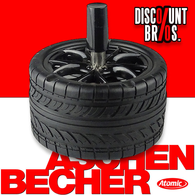 Drehaschenbecher DREH-ASCHENBECHER Aschenbecher REIFEN SCHWARZ, BLAU oder ROT Ø10cm