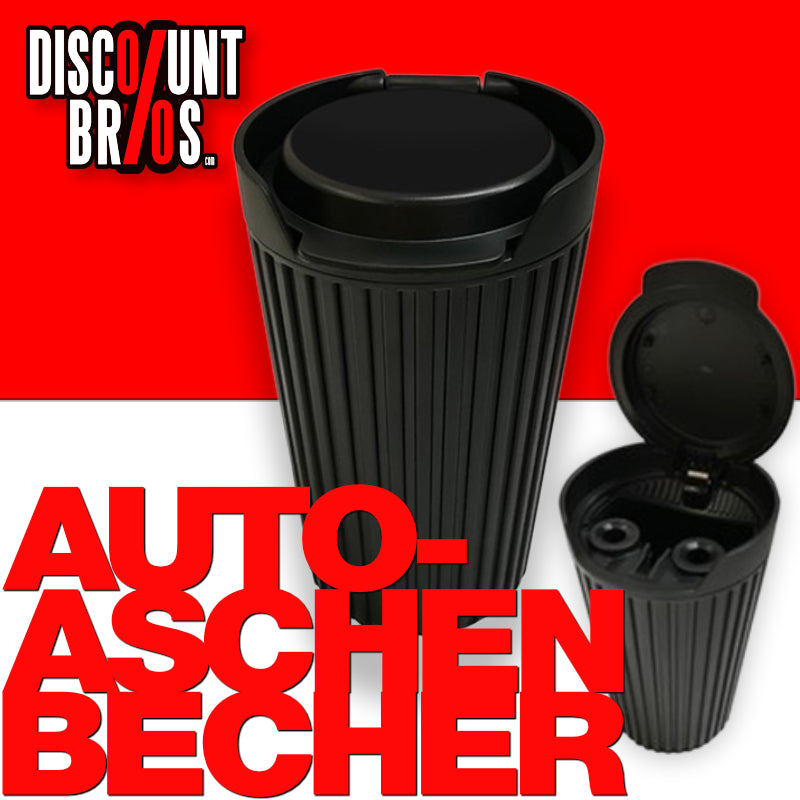 ATOMIC Aschenbecher AUTO-ASCHENBECHER für Getränkehalter "Linien" schwarz