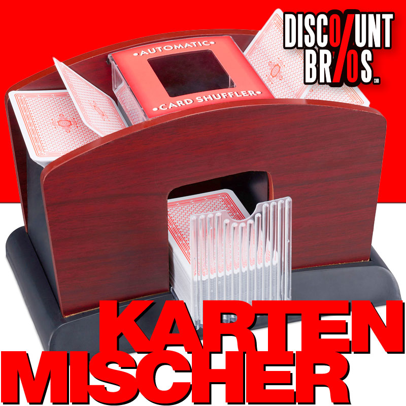 Automatischer 4 Deck KARTENMISCHER Kartenmischmaschine Elektrisch Holzoptik
