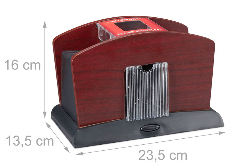 Automatischer 4 Deck KARTENMISCHER Kartenmischmaschine Elektrisch Holzoptik