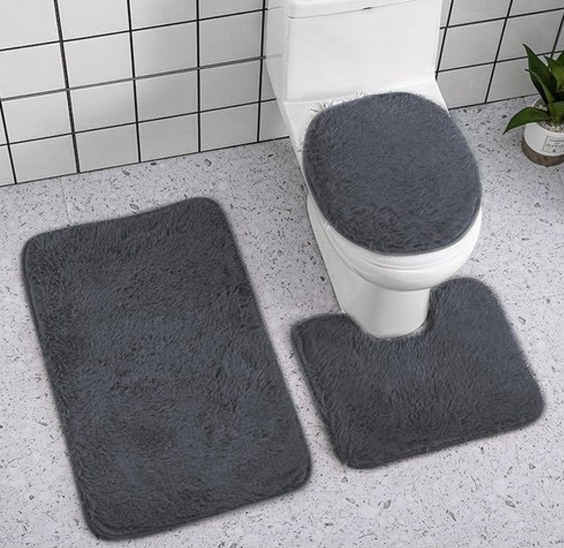 Badezimmerteppich BADEZIMMER-SET 3-teilig GRAU