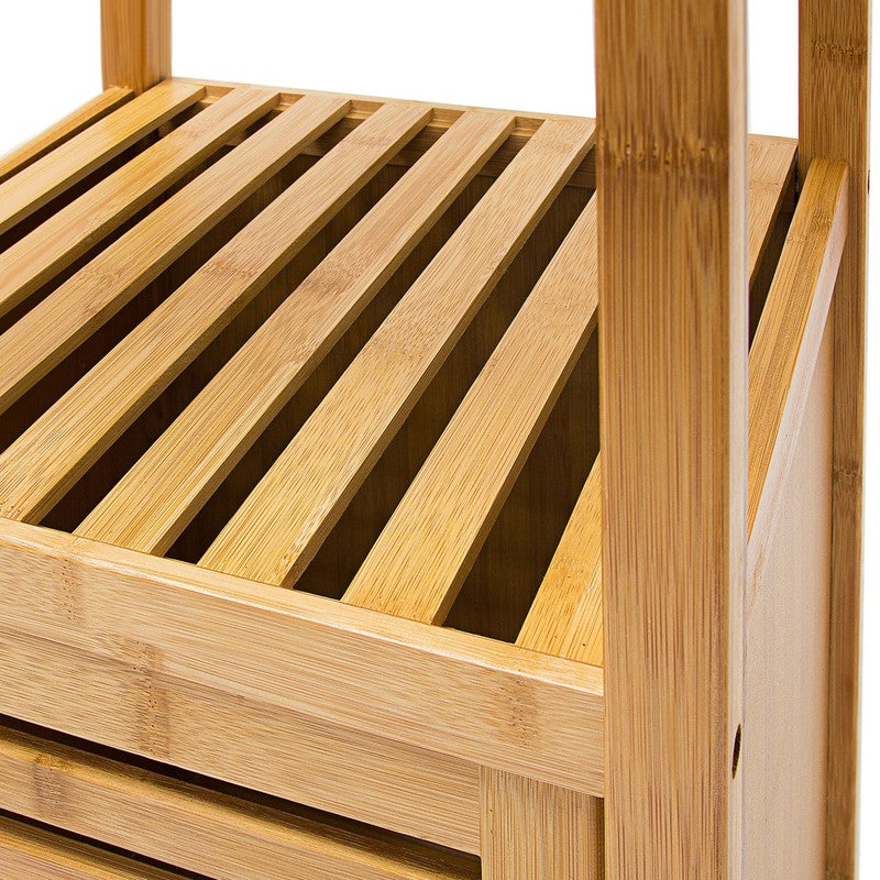 Bambus BADREGAL mit Tür und 3 Ablageflächen