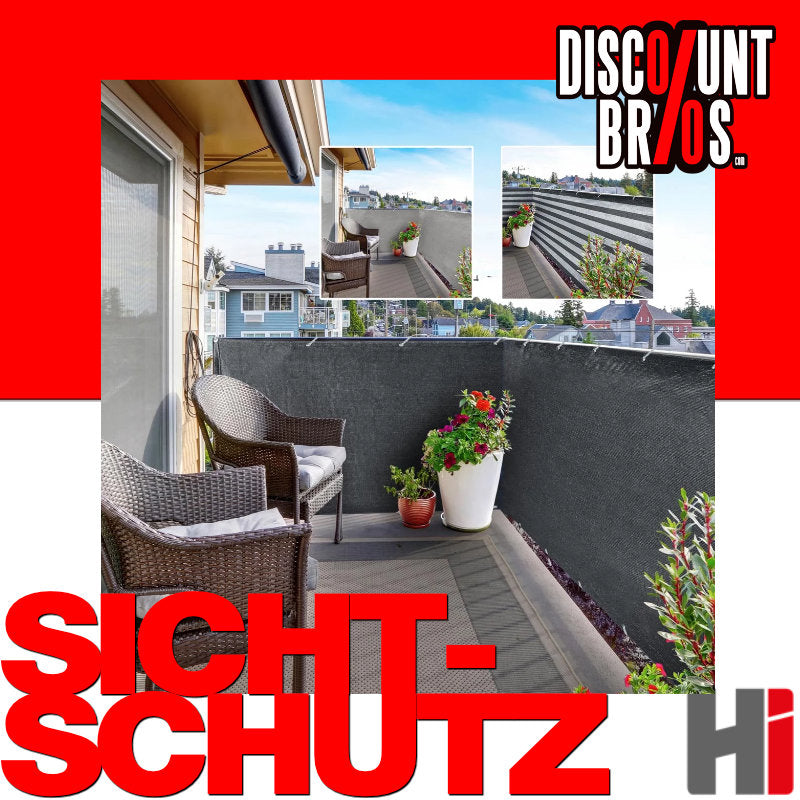 Haushalt International Balkonsichtschutz 5 × 0,9 m mit 24 Metallösen